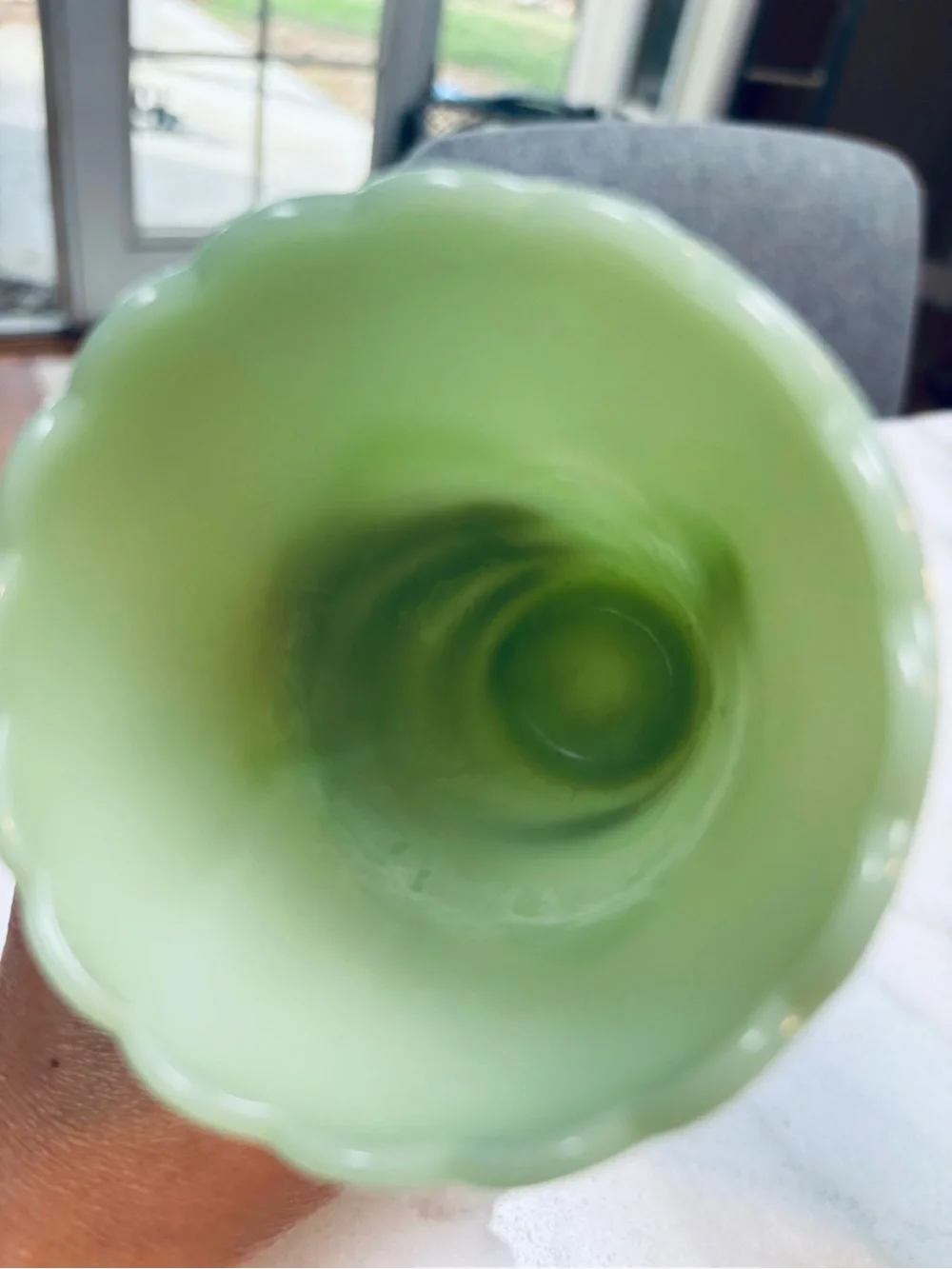 Fire King Jade Green Scalloped Bud Vases - Pair